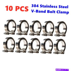 Turbo Charger 10pc 3 �C���`�X�e�����X�|V�o���h�{���g�N�����v20 pcs�t�����W��Y���� 10PC 3 Inch Stainless Steel V-Band Bolt Clamp with 20 Pcs Flanges US�y���s�A���i�z