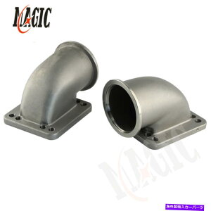 Turbo Charger 2.5 "VBAND 90xX`[G{A_v^[T3 T4^[{`[W[p̃tWSL 2.5" Vband 90 Degree Steel Cast Elbow Adapter Flange For T3 T4 Turbocharger SL