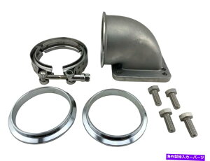 Turbo Charger 3 "VBAND 90xIA_v^[tW{grC}jz[hp̃{gT4 + T3 3" Vband 90 Degree Elbow Adapter Flange & Bolts for Exhaust Manifold to T4 + T3