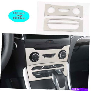 Dashboard Cover �t�H�[�h�G�b�W2015-2020�V���o�[�`�^���R���\�[��AC�{�^���R���g���[���J�o�[�g����2PC For Ford Edge 2015-2020 Silver Titanium Console AC Button Control Cover Trim 2pc�y���s�A���i�z