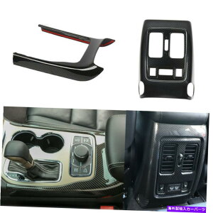 Dashboard Cover W[vOh`FL[14-20J[{̃AGARƃMAVtgJo[g Rear Air Conditioner &Gear Shift Cover Trim for Jeep Grand Cherokee 14-20 Carbon