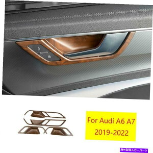 Dashboard Cover AEfBA6 A7 2019-2022uEEbhOCCi[hAnhJo[g4PCSɂ҂ Fit For Audi A6 A7 2019-2022 Brown Wood Grain Inner Door Handle Cover Trim 4pcs