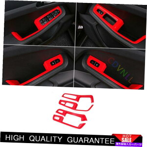 Dashboard Cover |VF}J2015-2021邢ԂtgplXCb`Jo[g4PCSp For Porsche Macan 2015-2021 Bright Red Window Lift Panel Switch Cover Trim 4PCS