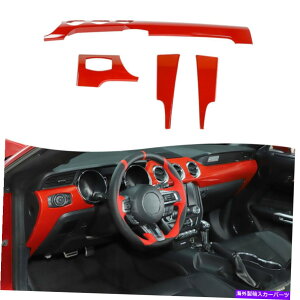 Dashboard Cover �t�H�[�h�}�X�^���O2015+�Z���^�[�R���\�[���_�b�V���{�[�h�p�l���g�����J�o�[�A�N�Z�T���[�̃��b�h Red For Ford Mustang 2015+ Center Console Dashboard Panel Trim Cover Accessories�y���s�A���i�z