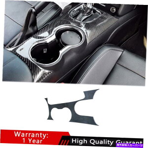 Dashboard Cover �t�H�[�h�}�X�^���O2015-2021���A���J�[�{���t�@�C�o�[�~�h���R���\�[���E�H�[�^�[�J�b�v�t���[���g���� For Ford Mustang 2015-2021 Real Carbon Fiber Middle Console Water Cup Frame Trim�y���s�A���i