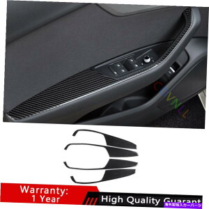 Dashboard Cover AEfBA4 A5 2017-2021AJ[{t@Co[CeAhAA[Xgplg4PCS For Audi A4 A5 2017-2021 Real Carbon Fiber Interior Door Armrest Panel Trim 4PCS