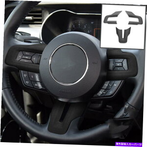 Dashboard Cover �t�H�[�h�}�X�^���O�̂��߂̃u���b�N���U�[�X�e�A�����O�z�C�[���V�[�g�J�o�[�g����3PCS 2015-2021 Z Black Leather Steering Wheel Sheet Cover Trim 3PCS For Ford Mustang 2015-2021 Z�y���s�A���i�z