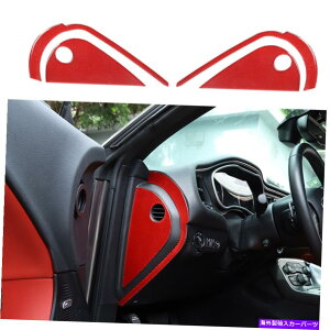 Dashboard Cover �_�b�W�`�������W���[2015+�_�b�V���{�[�h�T�C�h�G�A�x���g�A�E�g���b�g�J�o�[�g�������b�h�J�[�{���p For Dodge Challenger 2015+ Dashboard Side Air Vent Outlet Cover Trim Red Carbon�y���s�A���i