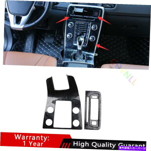 Dashboard Cover �{���{S60 V60 12-2019�u���b�N�E�b�h�O���C���R���\�[��AC�X�C�b�`�R���g���[���p�l���g�����p For Volvo S60 V60 12-2019 Black Wood Grain Console AC Switch Control Panel Trim�y���s�A���i�z