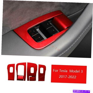 Dashboard Cover �e�X�����f��3 2017-2022�O���X���b�h�E�B���h�E���t�g�p�l���X�C�b�`�J�o�[�g����6x Fit For Tesla Model 3 2017-2022 Gloss Red Window Lift Panel Switch Cover Trim 6X