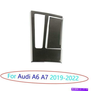 Dashboard Cover �A�E�f�BA6 A7 2019-2022�J�[�{���t�@�C�o�[�Z���g�����R���\�[���M�A�V�t�g�J�o�[�g����2PCS For Audi A6 A7 2019-2022 Carbon Fiber Central Console Gear Shift Cover Trim 2pcs�y���s�A���i�z