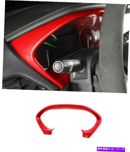 Dashboard Cover �L���f���b�NCT4 20-2022�̐Ԃ��J�[�{���t�@�C�o�[�X�^�C�������t�����g�_�b�V���{�[�h�J�o�[�g���� Red Carbon fiber style Inner front dashboard cover trim For Cadillac CT4 20-2022�y���s�A���i�z