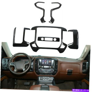 Dashboard Cover �V�{���[�V���o���[�h�p�̃J�[�{���X�e�A�����O�z�C�[�����Z���^�[�R���\�[���_�b�V���J�o�[�g����14-17 Carbon Steering Wheel & Center Console Dash Cover Trim For Chevy Silverado 14-17�y���s�A��