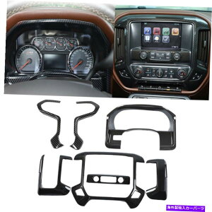Dashboard Cover �V�{���[�V���o���[�h�̃X�e�A�����O�z�C�[�����R���\�[���_�b�V���p�l���J�o�[�g����2014-17�J�[�{�� Steering Wheel &Console Dash Panel Cover Trim For Chevy Silverado 2014-17 Carbon�y���s�A���i