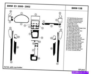 Dashboard Cover �J�b�v�z���_�[�C���e���ABMW-15B�t��BMW Z3 2000-2002�p�_�b�V���g�����L�b�g Dash Trim Kit for BMW Z3 2000-2002 with cup holder Interior BMW-15B�y���s�A���i�z