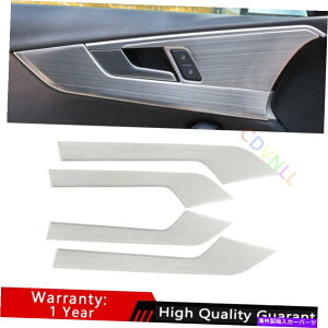 Dashboard Cover AEfBA4 A5 2017-19-2021Vo[`^Ci[hAplJo[g4PCSɓKĂ܂ Fit For Audi A4 A5 2017-19-2021 Silver Titanium Inner Door Panel Cover Trim 4PCS