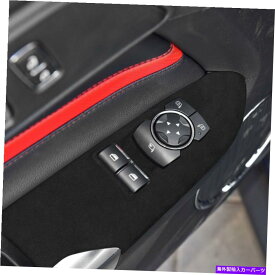 Dashboard Cover ブラックスエードウィンドウリフトパネルスイッチカバートリムフォードマスタング2015-21 K用 Black Suede Window Lift Panel Switch Cover Trim 2PCS For Ford Mustang 2015-21 K