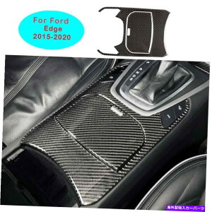 Dashboard Cover �t�H�[�h�G�b�W2015-2018���A���J�[�{���t�@�C�o�[�~�h���R���\�[���E�H�[�^�[�J�b�v�J�o�[�g����2x For Ford Edge 2015-2018 Real Carbon Fiber Middle Console Water Cup Cover Trim 2X�y���s�A���i�z