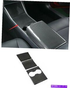 Dashboard Cover �e�X�����f��3 2017-2021�̂��߂̖{���̃J�[�{���t�@�C�o�[�R���\�[���M�A�V�t�g�{�b�N�X�J�o�[�g���� Real Carbon Fiber Console Gear Shift Box Cover Trim For Tesla Model 3 2017-2021�y���s�A���i�z