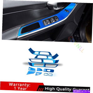 Dashboard Cover �{���{S60 V60 2012-2019�u���[�`�^���K���X�����t�e�B���O���b�N�p�l���g�����p For Volvo S60 V60 2012-2019 Blue Titanium Glass Window Lifting Lock Panel Trim
