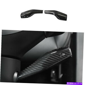 Dashboard Cover Teslaf3 2017-2021p̎Yf@ۃCp[MAVtgo[Jo[g Real Carbon Fiber Wiper Gear Shift Lever Cover Trim For Tesla Model 3 2017-2021