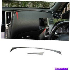 Dashboard Cover �C���t�B�j�e�BQ50 Q60 For Infiniti Q50 Q60 2014-2021 Silver Steel Co-Pilot Dashboard Strip Cover Trim