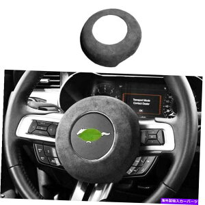 Dashboard Cover _[NO[XG[hXeAOzC[XebJ[Jo[Jo[gtH[h}X^O2015-2022̂߂1PC Dark Gray Suede Steering Wheel Sticker Cover Trim 1PC For Ford Mustang 2015-2022
