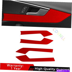 Dashboard Cover AEfBA4 A5 2017-2022 Red AlcantaraCeAhAA[Xgplg4PCSɓKĂ܂ Fit For Audi A4 A5 2017-2022 Red Alcantara Interior Door Armrest Panel Trim 4PCS
