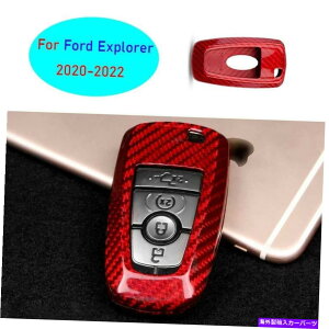 Dashboard Cover �t�H�[�h�G�N�X�v���[���[2020-22���b�h���A���J�[�{���t�@�C�o�[�X�}�[�g�����[�g�L�[�t�H�u�V�F���J�o�[ For Ford Explorer 2020-22 Red Real Carbon Fiber Smart Remote Key Fob Shell Cover�y���s�A