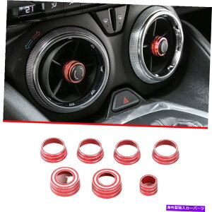Dashboard Cover VFu[J}̃bhA~jER\[LRGAAEgbgxgmuJo[2016-2022 Red Aluminum Console L&R Air Outlet Vent Knob Cover For Chevry Camaro 2016-2022