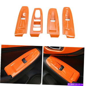 Dashboard Cover �X�o��XV 2018-2020�h�A�E�B���h�E���t�g�X�C�b�`�J�o�[�p�l���g����ABS�I�����W4PCS�p For Subaru XV 2018-2020 Door Window Lift Switch Cover Panel Trim ABS Orange 4PCS�y���s�A���i�z