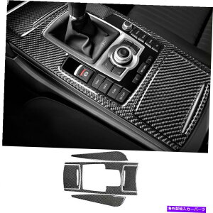 Dashboard Cover Audi A6 2005-2011�̂��߂̃��A���J�[�{���t�@�C�o�[�Z���g�����R���\�[���M�A�V�t�g�J�o�[�g����5x For Audi A6 2005-2011 Real Carbon Fiber Central Console Gear Shift Cover Trim 5X�y���s�A���i�z