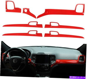 Dashboard Cover 11+�W�[�v�O�����h�`�F���L�[wk2�A���b�hT�̃_�b�V���{�[�h�p�l���ƃh�A�n���h���J�o�[�g���� Dashboard Panel & Door Handle Cover Trims for 11+ Jeep Grand Cherokee WK2,Red T�y���s�A���i�z