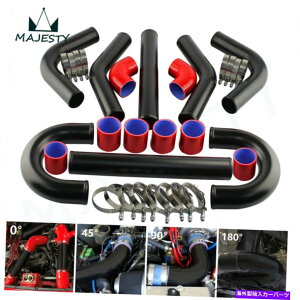Turbo Charger 8pcs l = 450mm 2.36 60mm���j�o�[�T���C���^�[�N�[���[�^�[�{�u�[�X�g�z�ǃp�C�v�z�[�X�L�b�g 8Pcs L=450mm 2.36 60mm Universal Intercooler Turbo Boost Piping Pipe Hose Kit�y���s�A���i�z