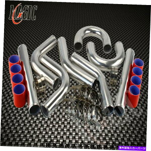 Turbo Charger ���j�o�[�T���^�[�{�u�[�X�g�C���^�[�N�[���[�p�C�v�L�b�g3 76mm 8�s�[�X8pcs�����z�ǐ� UNIVERSAL TURBO BOOST INTERCOOLER PIPE KIT 3 76MM 8 PIECE 8PCS ALLOY PIPING RED�y���s�A���i�z