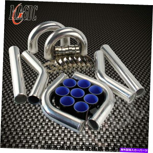 Turbo Charger ���j�o�[�T���^�[�{�u�[�X�g�C���^�[�N�[���[�p�C�v�L�b�g3 "76mm 8�s�[�X8pcs�����p�C�s���OBk UNIVERSAL TURBO BOOST INTERCOOLER PIPE KIT 3" 76MM 8 PIECE 8PCS ALLOY PIPING BK