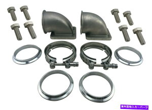 Turbo Charger 3�C���`VBAND�L���X�g�G���{�A�_�v�^�[�L�b�g�t�����Wv�o���h�N�����vw/ bolts t4 t3�t�����W 3 Inch Vband Cast Elbow Adapter Kit Flanges V-Band Clamps w/ Bolts T4 T3 Flange�y���s�A���i�z