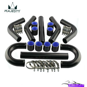 Turbo Charger ���j�o�[�T��2.25 57mm�^�[�{�u�[�X�g�C���^�[�N�[���[�p�C�v�L�b�g8 PCS�A���~�j�E���p�C�s���OBK UNIVERSAL 2.25 57MM TURBO BOOST INTERCOOLER PIPE KIT 8 PCS Aluminum PIPING BK�y���s�A���i�z