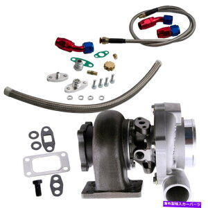 Turbo Charger GT3037 T3 FLANGE A/R .60A`XW^[{[d +ICC^[CLbg GT3037 T3 Flange A/R .60 anti-surge Turbo Charger + Oil In & Return Line Kits