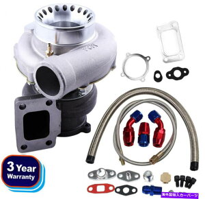 Turbo Charger T3�t�����W4�{���gGT35 GT3582 A/R .70 600+HP�^�[�{�`���[�W���[+�I�C�����^�[���t�B�[�h���C�� T3 Flange 4 Bolt GT35 GT3582 A/R .70 600+HP Turbocharger+Oil Return Feed Line�y���s�A���i�z