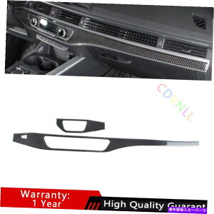Dashboard Cover A5 A4 Audi 2017-2021���A���J�[�{���t�@�C�o�[�~�h���R���\�[���_�b�V���{�[�h�X�g���b�v�g�����p For A5 A4 Audi 2017-2021 Real Carbon Fiber Middle Console Dashboard Strip Trim�y���s�A���i�z