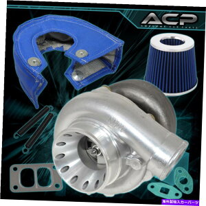 Turbo Charger T70^[{[dfAT[W|[gAbvO[hT3Nu[GAtB^[q[gV[h T70 Turbo Charger Dual Surge Port Upgrade T3 Chrome Blue Air Filter Heat Shield