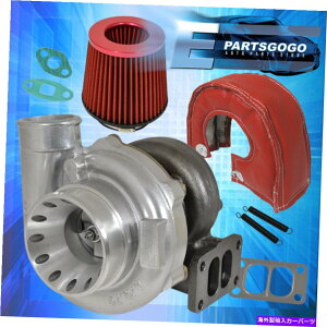 Turbo Charger T70ICp^[{[dT[WT3 +ʃtB^[ +q[gV[hbh T70 Oil Cooled Turbo Charger Surge T3 + High Flow Air Filter + Heat Shield Red