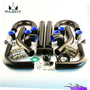 Turbo Charger ���j�o�[�T���C���^�[�N�[���[�z�ǃz�[�X2.75 70mm +�^�[�{�t�����W�p�C�v�{�t�L�b�g�u���b�N Universal Intercooler Piping Hose 2.75 70mm + Turbo Flange Pipe BOV Kit Black�y���s�A���i�z