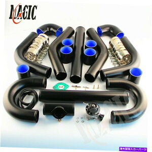 Turbo Charger ���j�o�[�T���C���^�[�N�[���[�z�ǃz�[�X2.75 70mm +�^�[�{�t�����W�p�C�v�{�t�L�b�g�u���b�N Universal Intercooler Piping Hose 2.75 70mm + Turbo Flange Pipe BOV Kit Black�y���s�A���i�z
