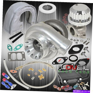 Turbo Charger T3^[{[dGAtB^[ICCq[gV[hEFXgQ[gu[XgRg[Vo[ T3 Turbo Charger Air Filter Oil Line Heat Shield Wastegate Boost Control Silver