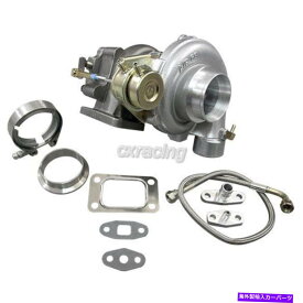 Turbo Charger CXRACING T3 T4 WATDEGATE TURBO CHARGER 0.48 AR 0.60 A/R +オイルライン + Vバンドキット CXRacing T3 T4 Wastegate Turbo Charger 0.48 AR 0.60 A/R + Oil Line + V-Band Kit