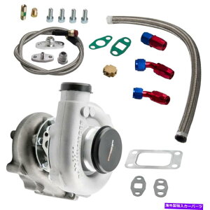 Turbo Charger T04E T3/T4 A/R.63 57g400+HPjo[T^[{[d+ICtB[h+hCCLbg T04E T3/T4 A/R.63 57 Trim 400+HP Universal Turbo Charger+Oil Feed+Drain Line Kit
