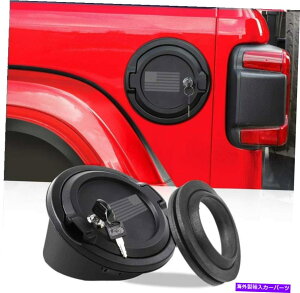Fuel Gas Tank ロックガスタンクキャップ燃料フィラードアカバージープラングラーJL JT 2018-20のトリム Locking Gas Tank Cap Fuel Filler Door Cover Trim for Jeep Wrangler JL JT 2018-20