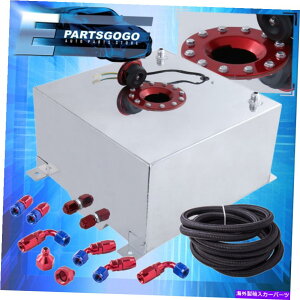 Fuel Gas Tank A~jE13KRdr^Nw/ԂLbvґgiCICtB[hC10an Aluminum 13 Gallon Fuel Cell Tank W/ Red Cap Braided Nylon Oil Feed Line 10An